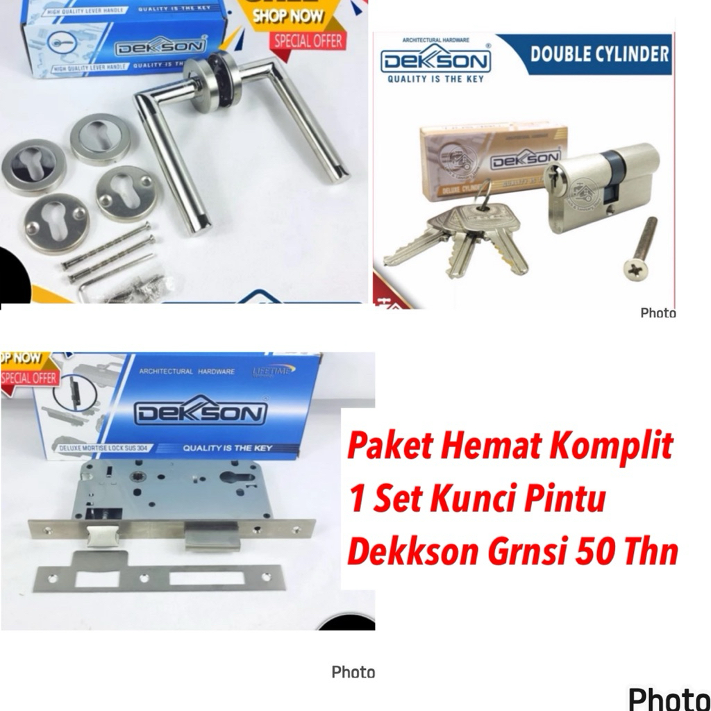 Dekkson Kunci Pintu Pisah Stainles 304 Lurus L Set handle gagang pintu model pisah swt 304 kunci pin