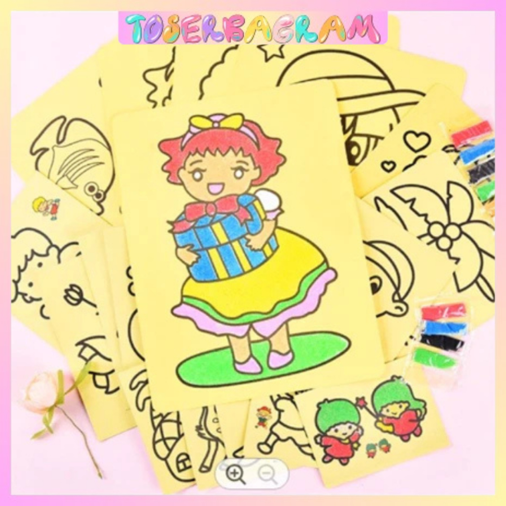 Mainan Edukasi Anak / Mainan Diy Pasir / Mewarnai Pasir / Lukis Pasir Anak