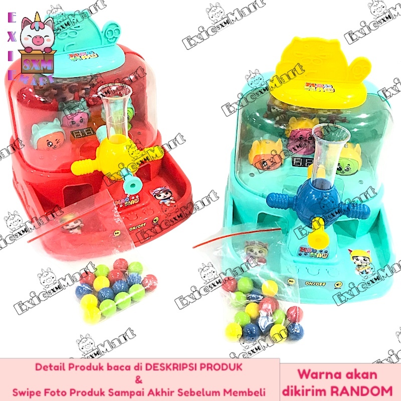MAINAN ANAK MAOMAO CAT MESIN CAPIT TEMBAK BOLA BONEKA MINI ADA LAMPU DAN MUSIK - MAINAN MESIN TEMBAK