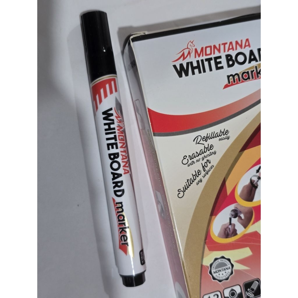

SPIDOL WHITEBOARD MONTANA ISI 12 PCS SPIDOL WHITEBOARD MURAH MONTANA 1 BOX SPIDOL HITAM
