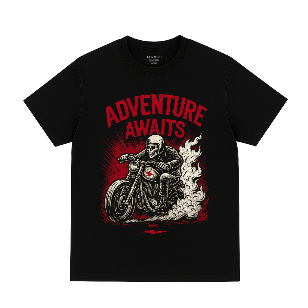 Adventure Awaits Tshirt - Kaos Touring Motor