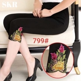 KODE N48A LEGGING IMPORT WANITA MOTIF BUNGA