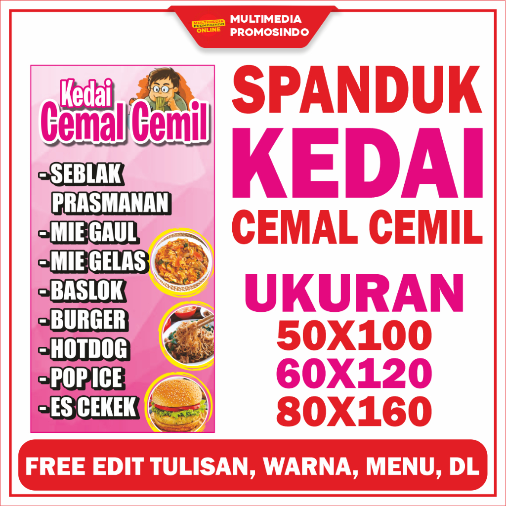 Spanduk Banner Kedai/ Banner Kedai Makan/ Free Desain/ Spanduk Kedai Makanan