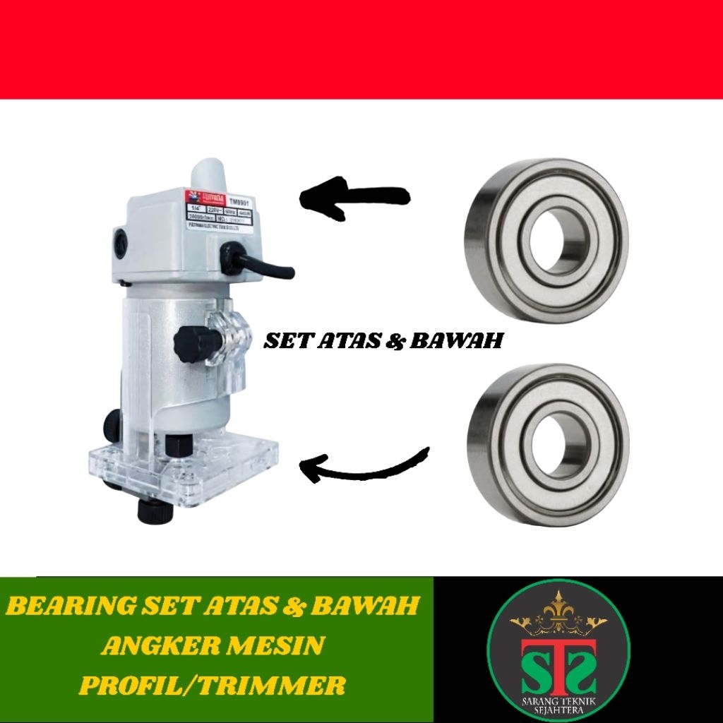 BEARING SPAREPART DIGUNAKAN PADA ANGKER MESIN PROFIL KAYU SET ATAS & BAWAH MESIN PROFIL MESIN TRIMER