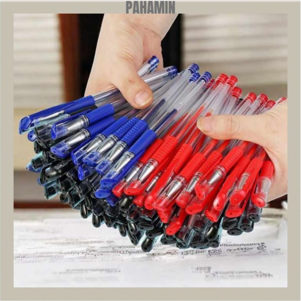 

Bolpoin 1 Lusin pena 12PCS Pena Hitam Pulpen Tinta Gel 0.5 Bolpoin Kebutuhan Sehari-hari