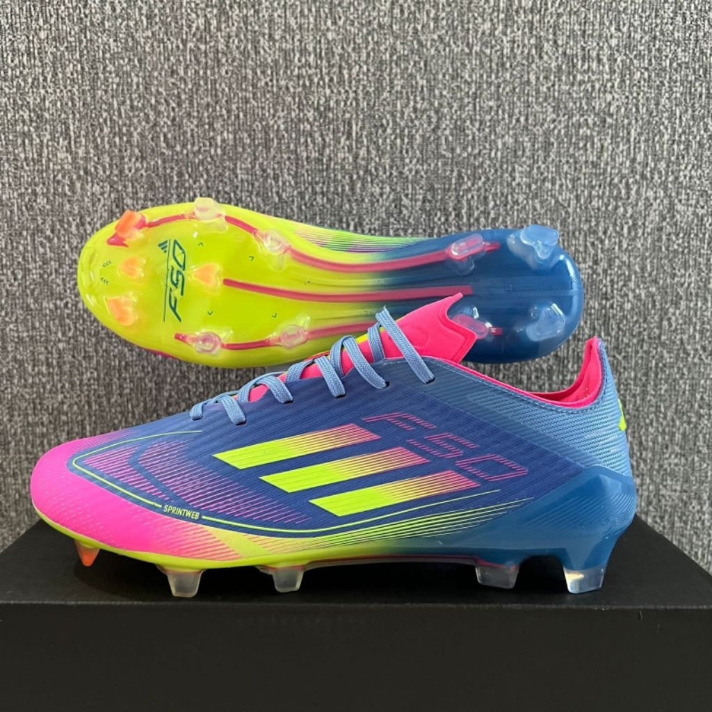 Sepatu Bola Adizero F50 Lucid Blue Pink Yellow FG