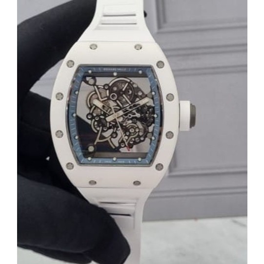 JAM TANGAN 055 BUBBA WATSON WHITE RUBBER DAN CERAMIC CASE SWISS AUTOMATIC