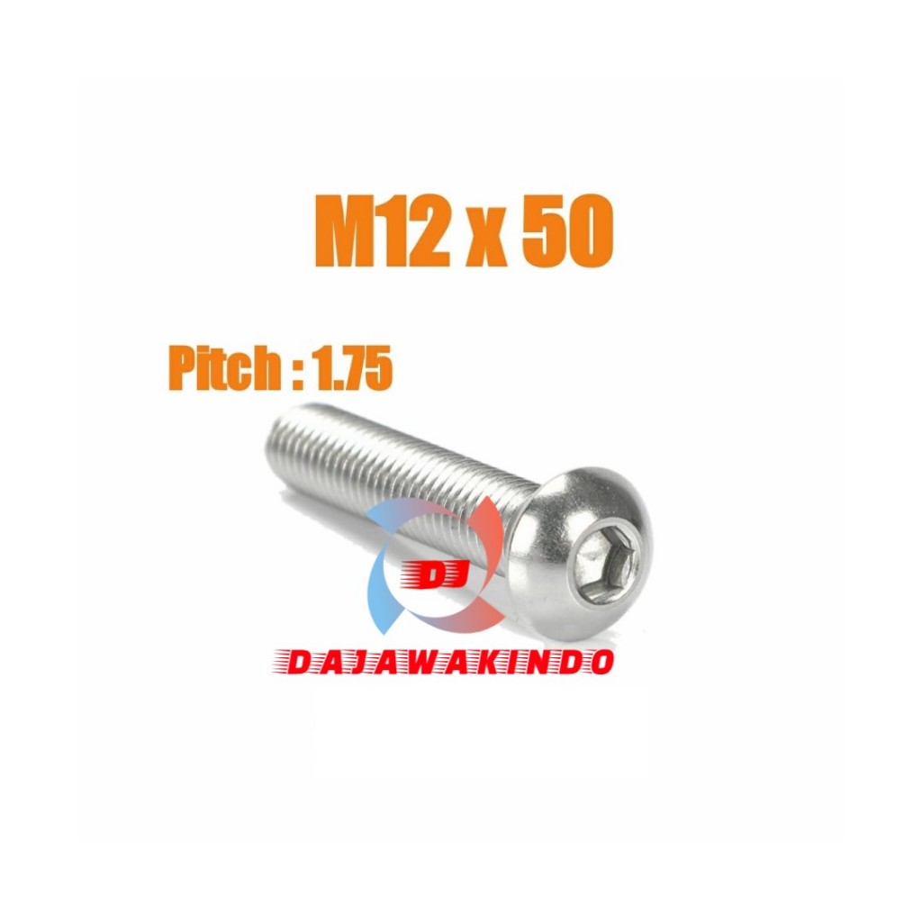Baut L Button M12 x 50 / Baut Button L M12 x 50 SUS 304