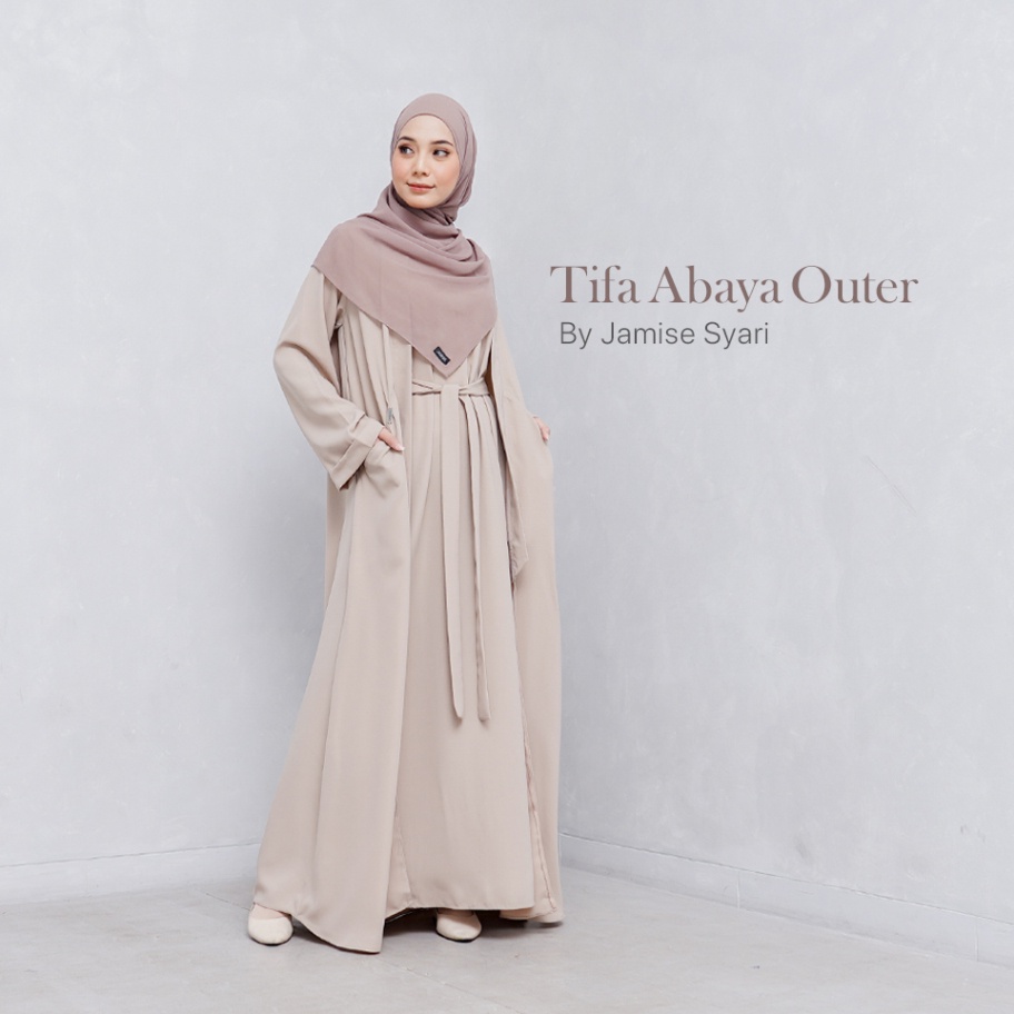 Terlaris Jamise  Tifa Abaya Outer New Color  One Set Inner Dress dan Outer Tali