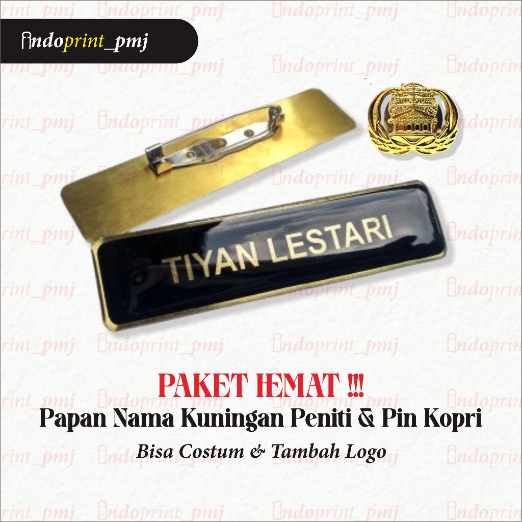 

PAPAN NAMA & PIN KORPI KUNINGAN RESIN - DOKTER PERAWAT BIDAN APOTEKER KARYAWAN PROSES CEPAT DAN BISA COD