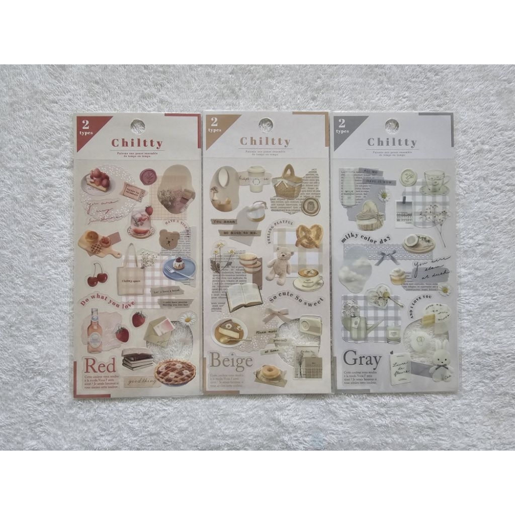 

Shanle Bujo Sticker Chiltty Red, Grey & Beige