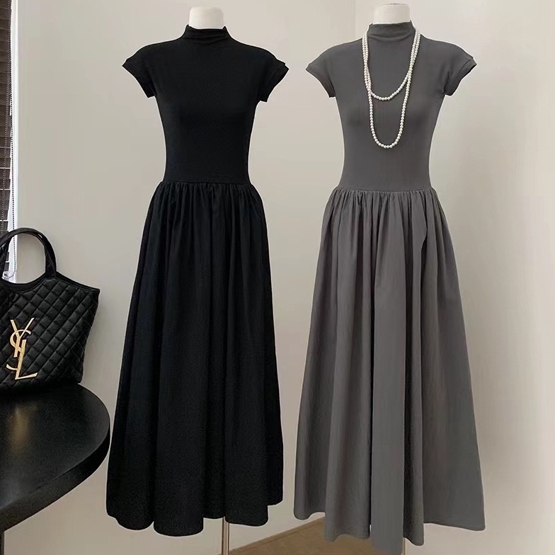 KODE S87C Long Dress Jumbo Dress Kasual Wanita Dres Bali Kekinian Dress Hitam Tanpa Lengan Midi Dres