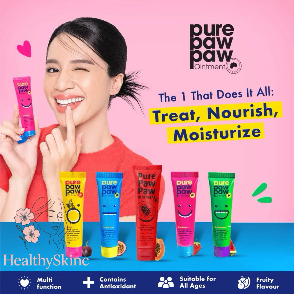 PURE PAW PAW OINTMENT Original Red Pelembab Bibir Kulit Kering Kutikula Luka Ringan Gatal 25Gr