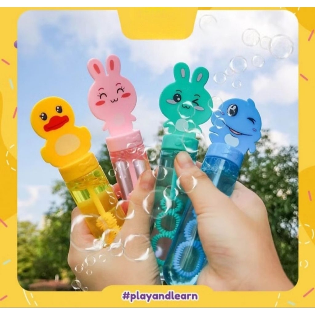 mainan anak bubble tiup gelembung sabun kecil karakter