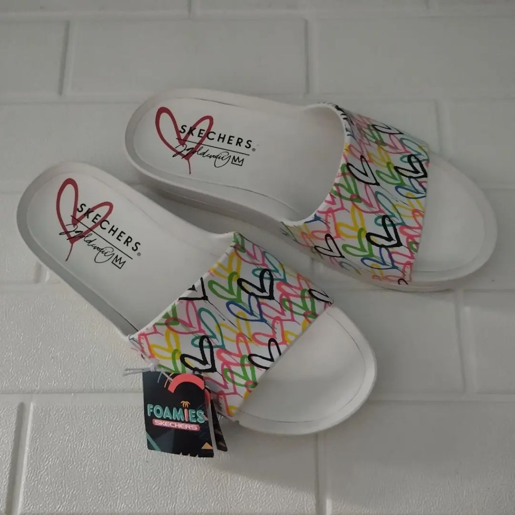 Skechers Sandal Slide Cali Charm Cewek Sale / putih