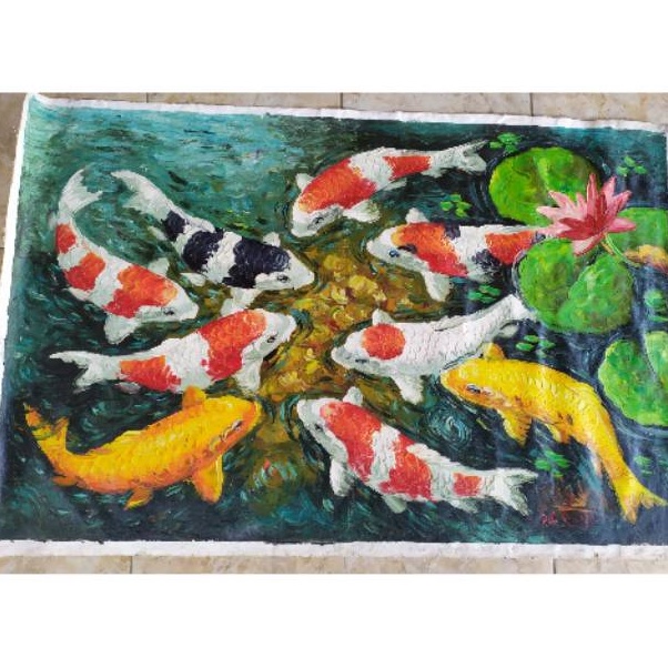 

KODE U88N Lukisan ikan koi palet tebal