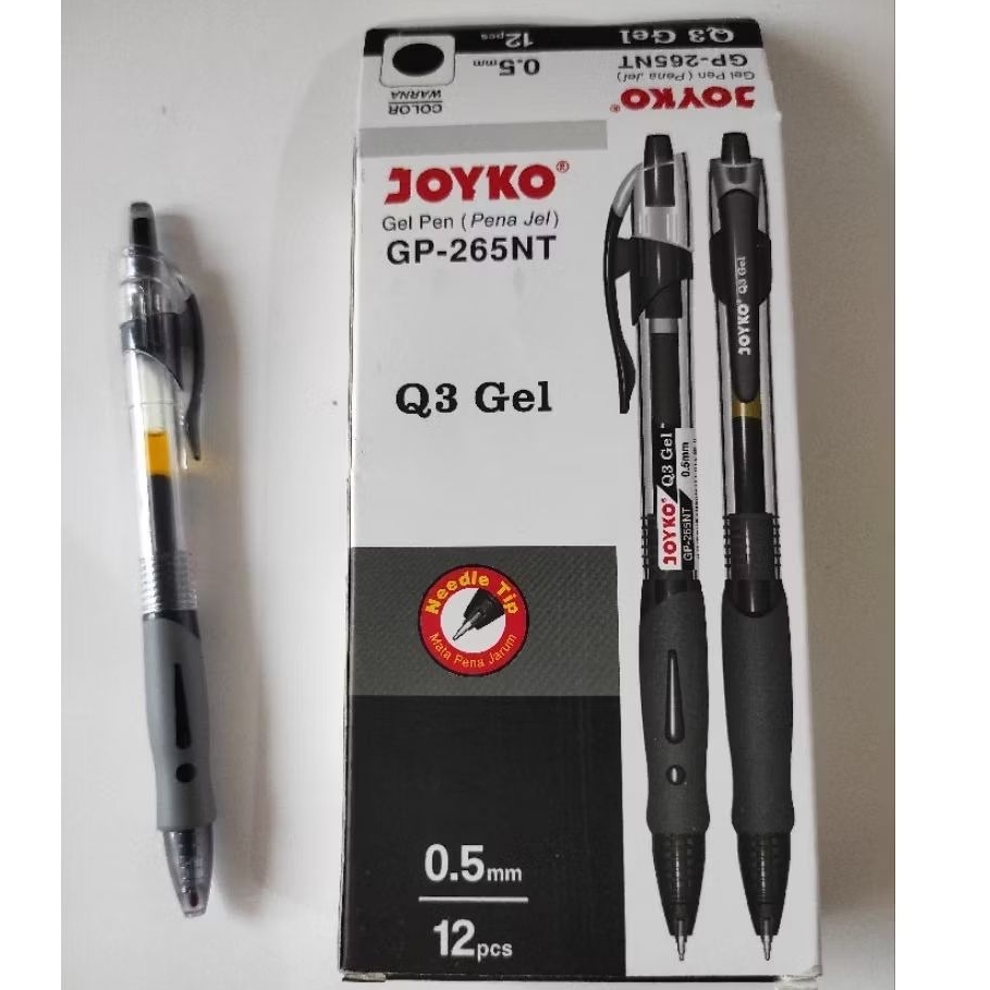 

Pulpen Joyko GP 265nt/bolpen GP 265nt/pen gel GP 265NT 0,5mm warna hitam perbox isi 12pcs