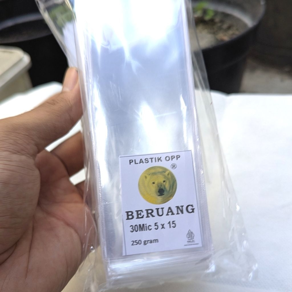 

250gr Plastik OPP Tanpa Lem 5x15 - Plastik kaca - plastik souvenir