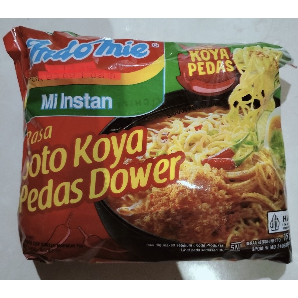 

Indomie Mi instan rasa Soto Koya pedas dower (ECER)