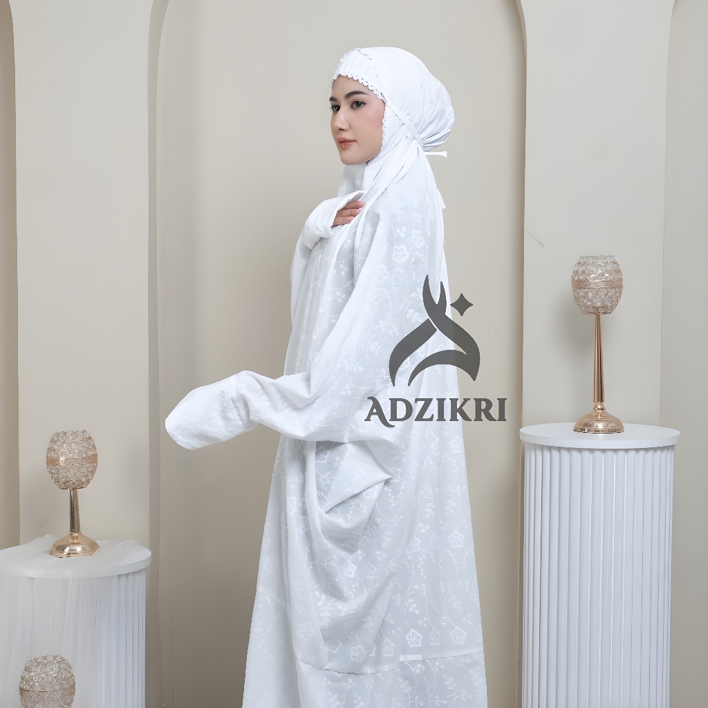 ADZIKRI - Mukena Dewasa Premium Terusan Katun Paris Anbiya