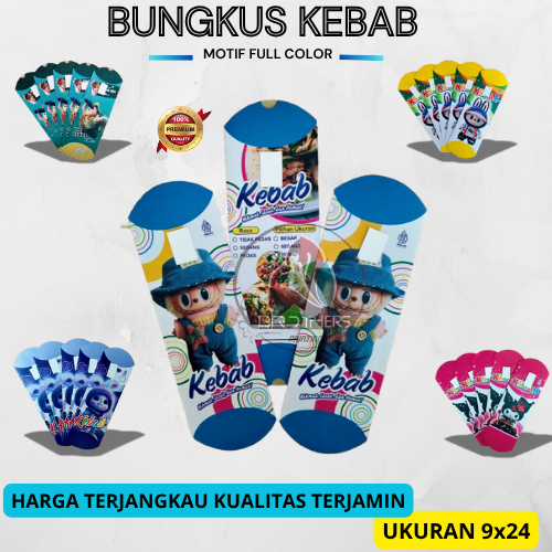 

Packaging Kertas Bungkus Kebab Ekonomis isi 50pcs || Kemasan Dus kebab 3D II Kotak Box Kebab