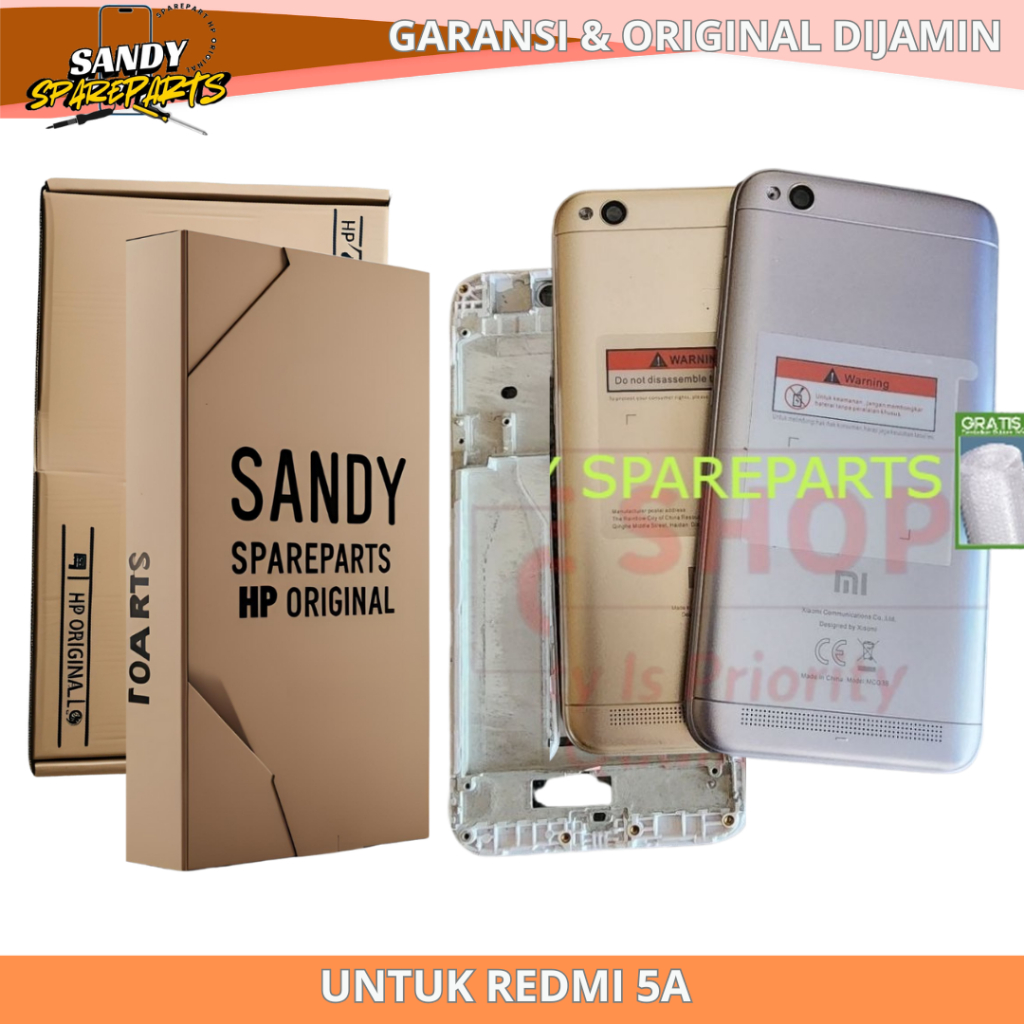 GROSIR LEBIH HEMAT XIAOMI REDMI 5A - Casing Fullset Hp Xiaomi Redmi 5A Backdoor Tutup Belakang + Fra