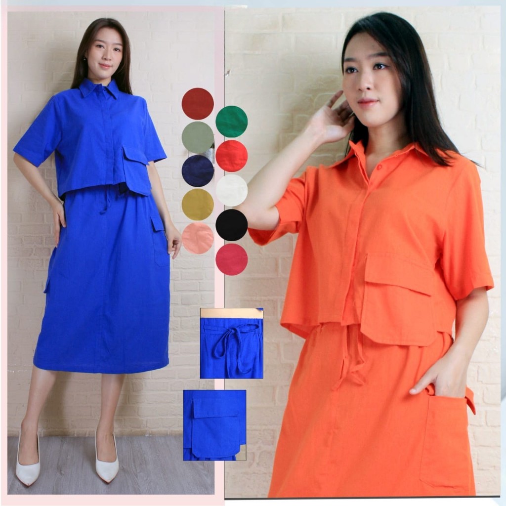 BW-15 SETELAN PREMIUM LINEN ANGEL / SET WANITA ATASAN DAN ROK