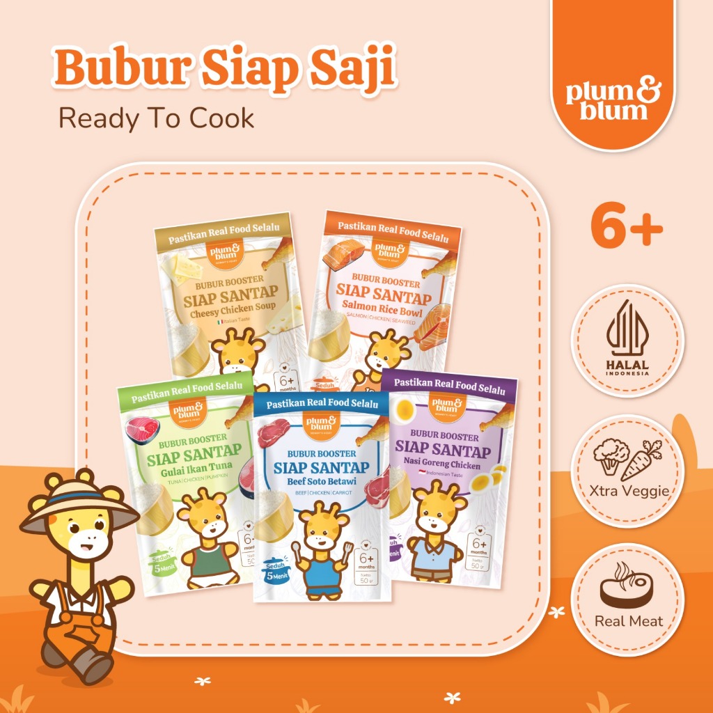 

Plum & Blum Bubur Booster Siap Saji Mpasi BB Booster 6 Bulan - 1 Pouch