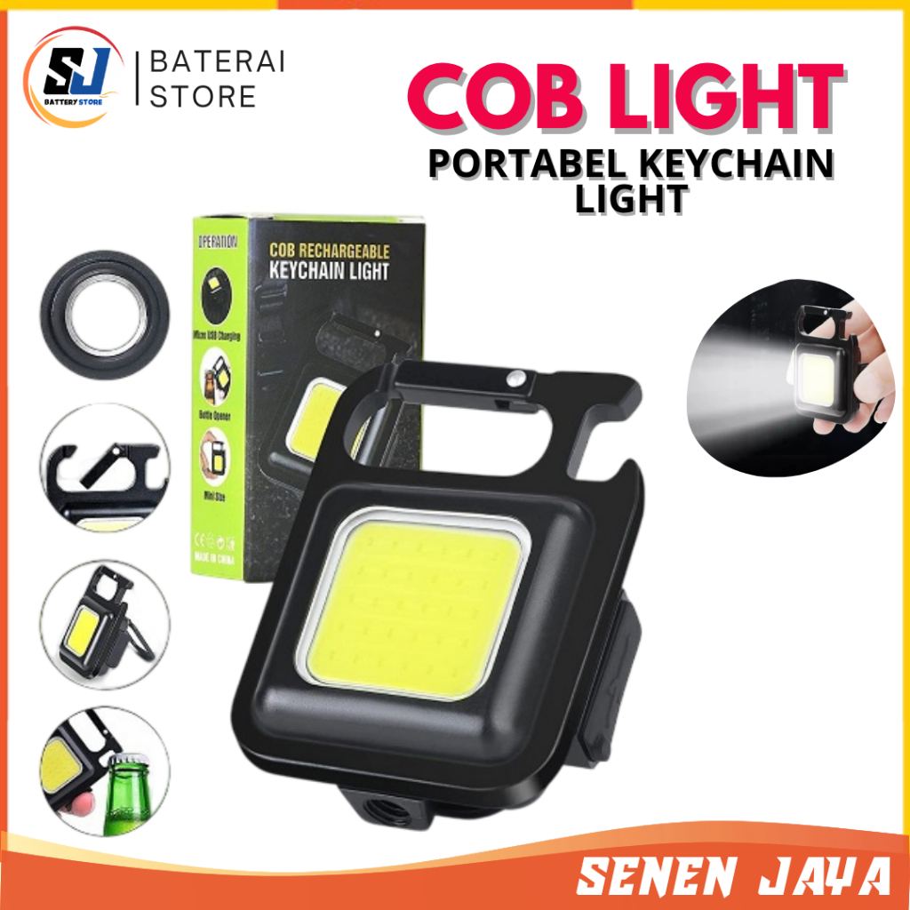AKSESORIS MINI COB KEYCHAIN LampuSenter Led Portable Light Usb Rechargeable LED EMERGENCY LampuKotak