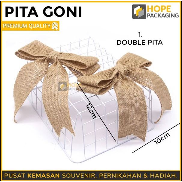 

[Harga / 3 Pcs] Pita Goni Jadi 12x10cm/ 7x7cm/ 7x4cm / Pita Souvenir Hampers Dekorasi Parcel