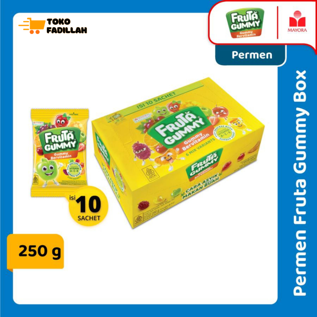 

Fruta Gummy Permen Lunak Bervitamin - 1 Box isi 10 pcs