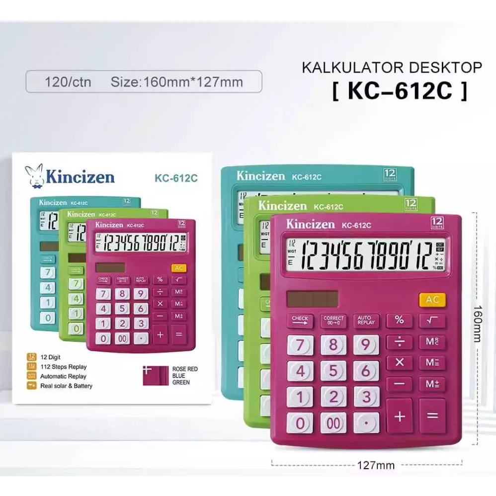 

Original Kalkulator KINCIZEN KC 612C Calculator 12 Digit Check Correct KC 612 C