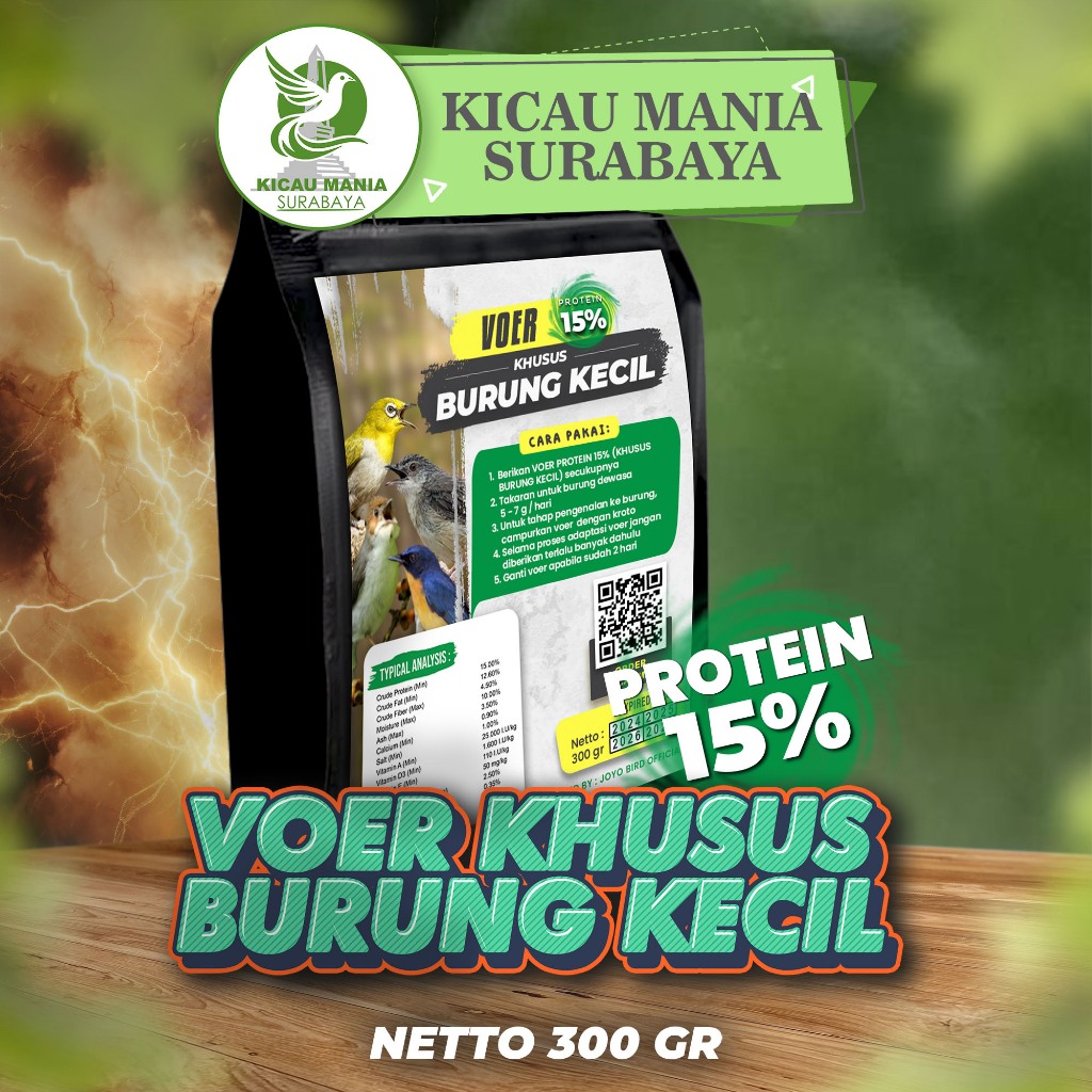 VOER BURUNG KECIL| VOER HARIAN | VOER NUTRISI KOMPLIT  | JOYO VOER BURUNG KECIL PROTEIN  15% KHUSUS 