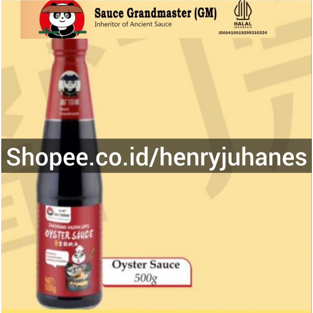 

500 gram (sedang) saus tiram / oyster sauce /hau iu golden panda grand master label halal bukan lee kum kee