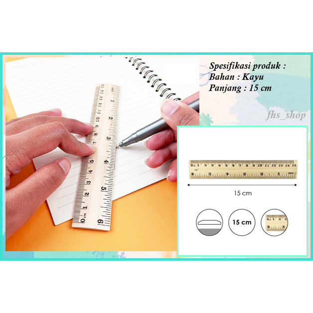 

Penggaris Kayu Penggaris Aesthetic Penggaris Unik Penggaris Lucu Wooden Rulers 15 cm