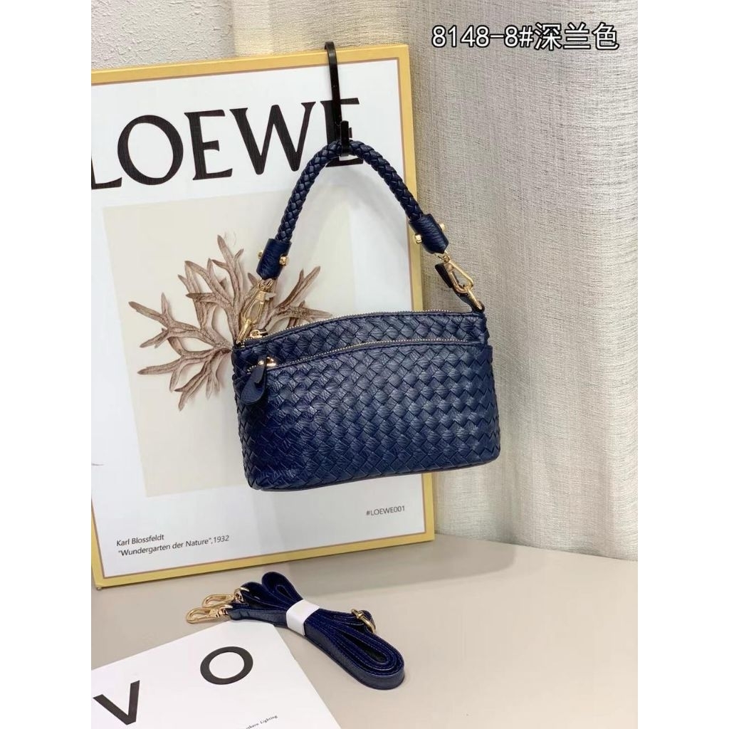 Tas selempang kulas import premium 8148-8 motif anyaman free 2 tali