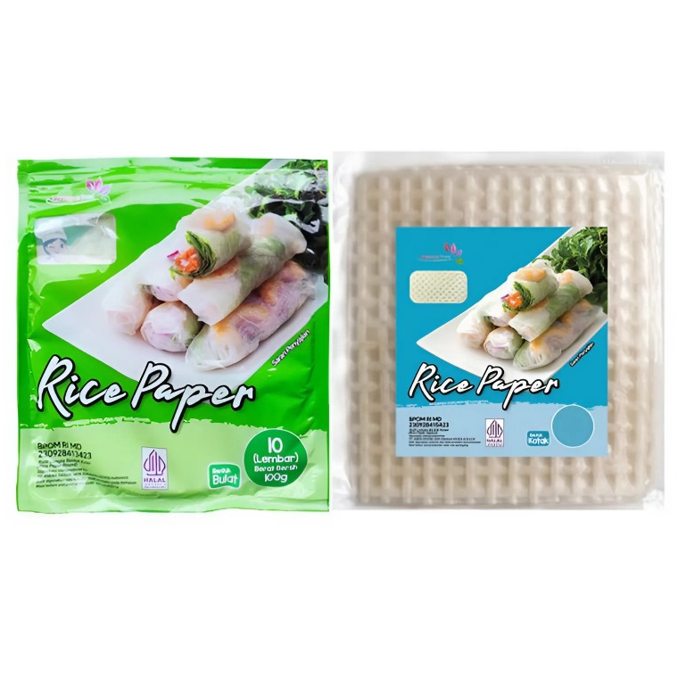 

Rice Paper / Kulit Lumpia Vietnam /Spring Roll BANH TRANG KOTAK / Rice Paper 100G (10 LEMBAR) / Banh Trang High Quality Rice Paper