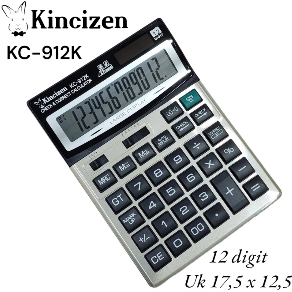 

Original Kalkulator KINCIZEN KC-912K Calculator 12 Digit Check Correct KC 912K 912 K