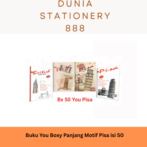 

Buku Tulis YOU Boxy / Panjang isi 50 Lembar (10 pcs) Motif Fancy / Anak Anak