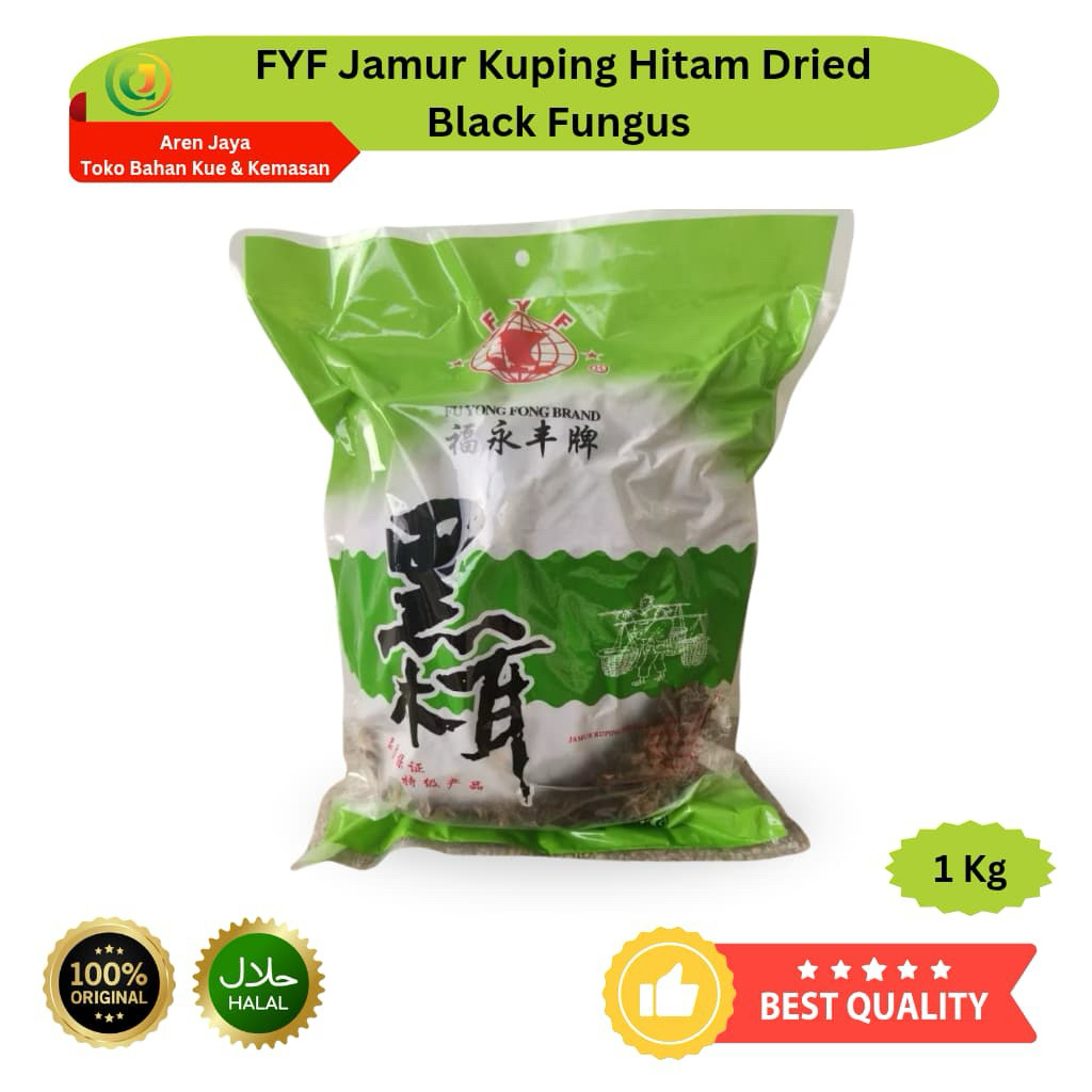 

FYF Jamur Kuping Hitam Jamur Kuping Kering Black Fungus Kemasan 250 Gram Dan 1 Kg Original