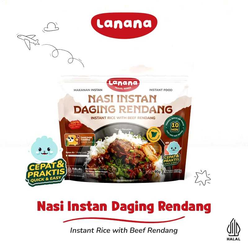 

Lanana Travel Series Nasi Instan Daging Rendang