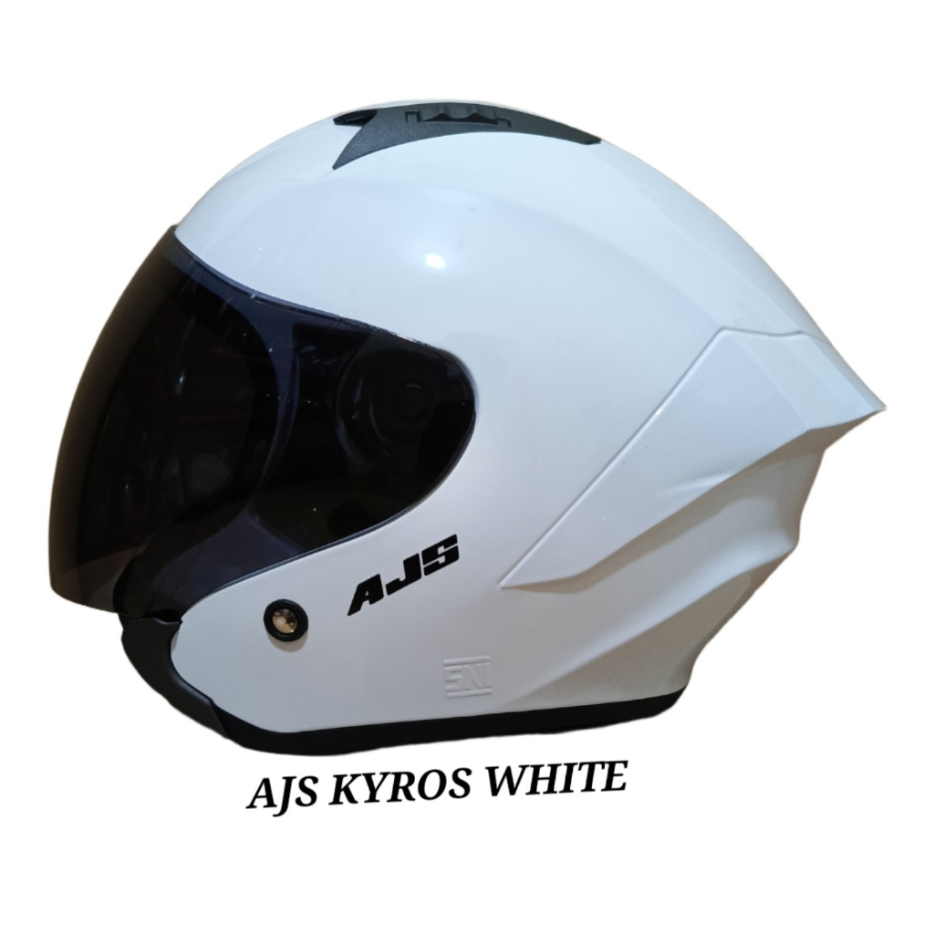 Helm Half Face AJS KYROS WHITE KUALITAS PREMIUM SNI ( COD )