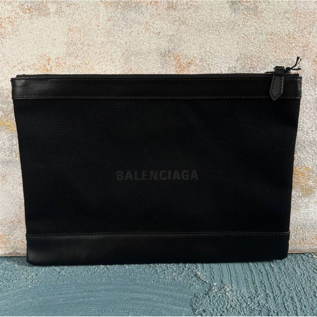 Balenciaga Letter Clutch A4 in all Black