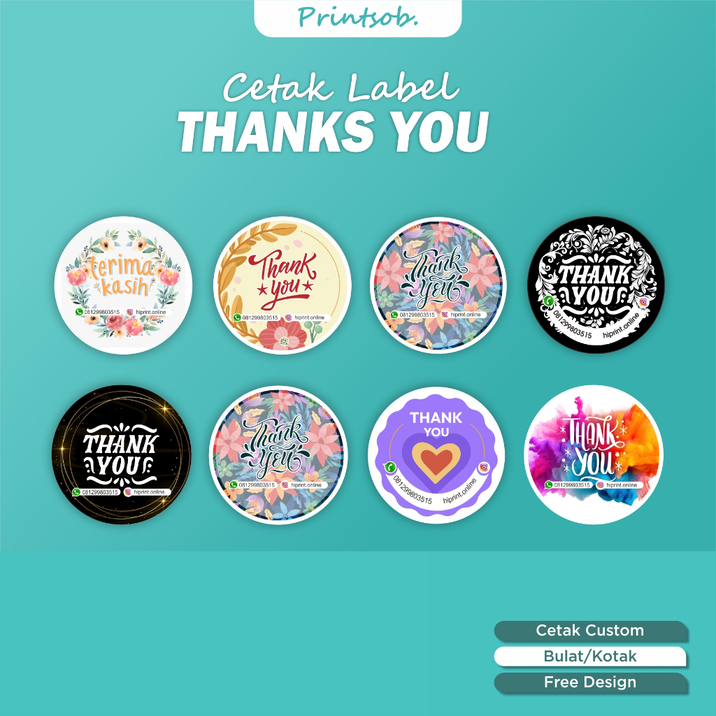 

Thanks you label sticker custom