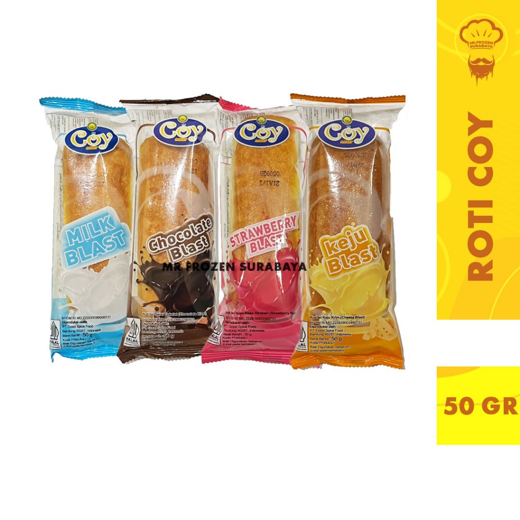 

Roti Coy Blast Isi selai Lumer Lembut Taburan Kelapa 50gr