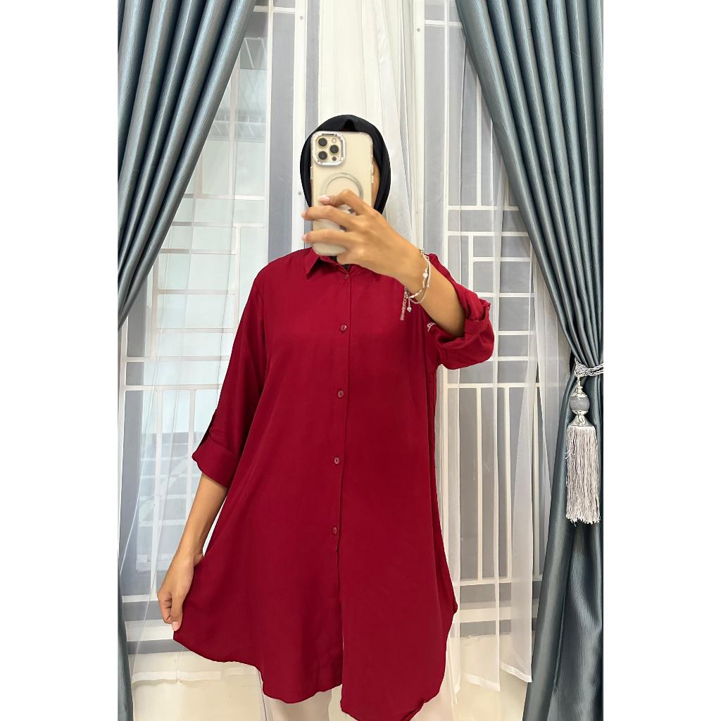 Tunik JUMBO Baju Tunik Jumbo Polos Bahan Rayon Twill Premium Viscose Ukuran Besar LD 90 , LD 140