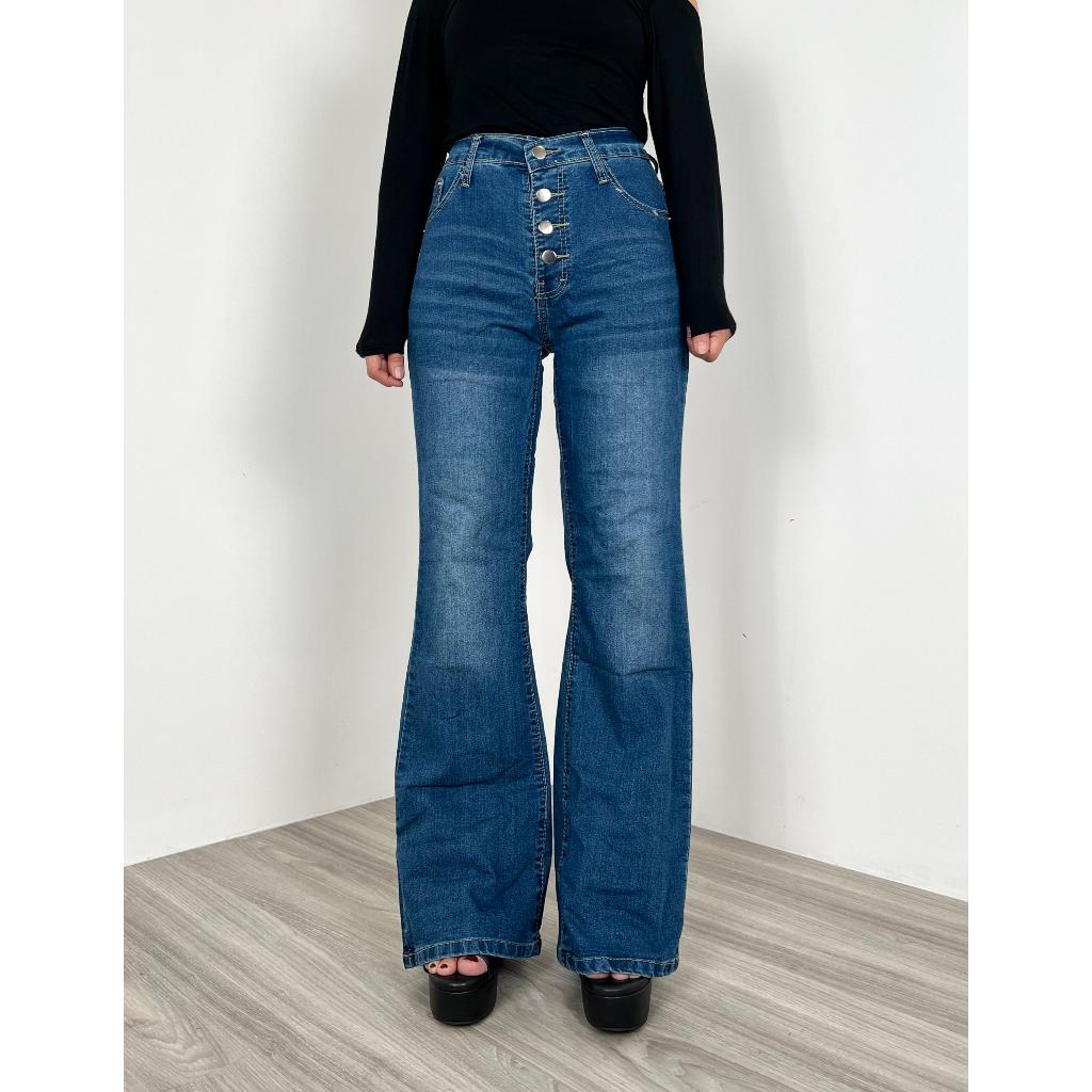 LA GRACE - Alea High Waist Cutbray Jeans Celana Panjang Stretch Wanita Melar Denim [84]