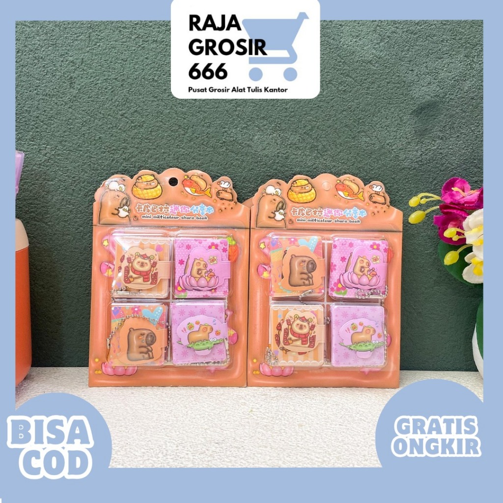 

BUKU MINI 1 SET 4 PCS CAPYBARA FY-0001 BK-1916 BUKU NOTEBOOK LUCU IMUT DALAM ADA GAMBAR COD