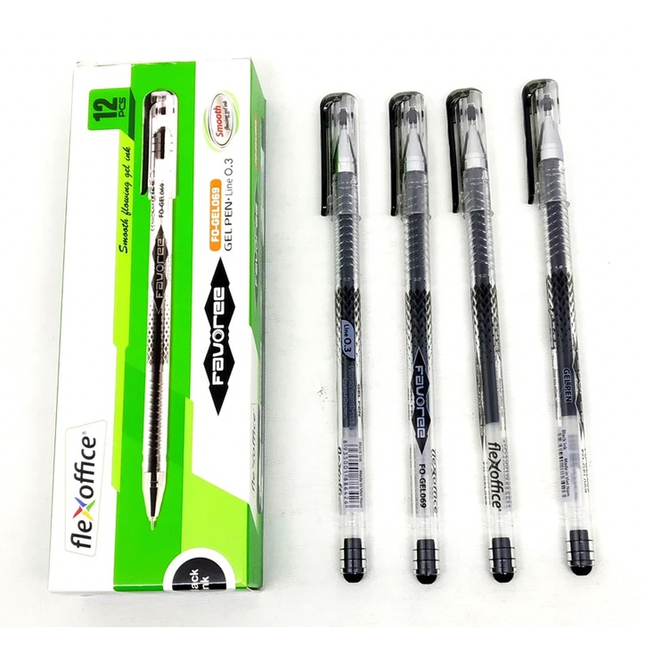 

Bolpoin / Pulpen Flexoffice FAVOREE 0.3MM Warna Hitam - Quick Dry Gel Pen