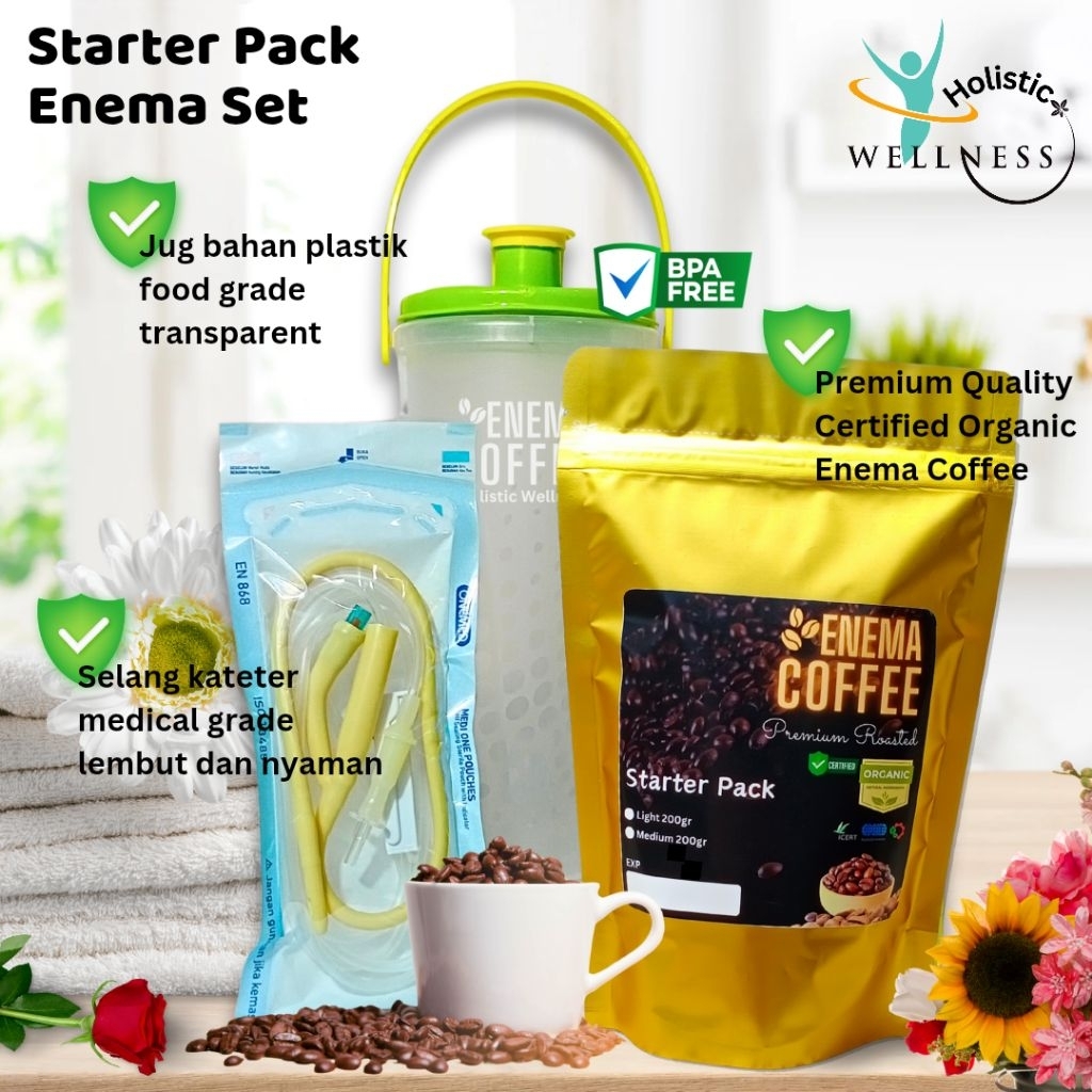 Enema Kopi/Enema Set/Paket Kopi Enema/Wadah Enema/Kopi Enema Set/Enema Jug/Enema Starter Pack